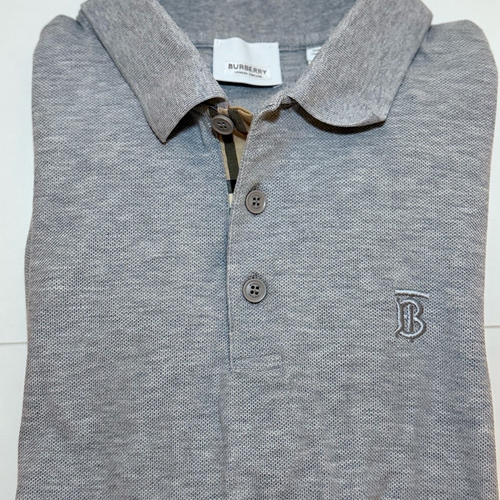 Burberry Light Gray Polo Shirt for Men
